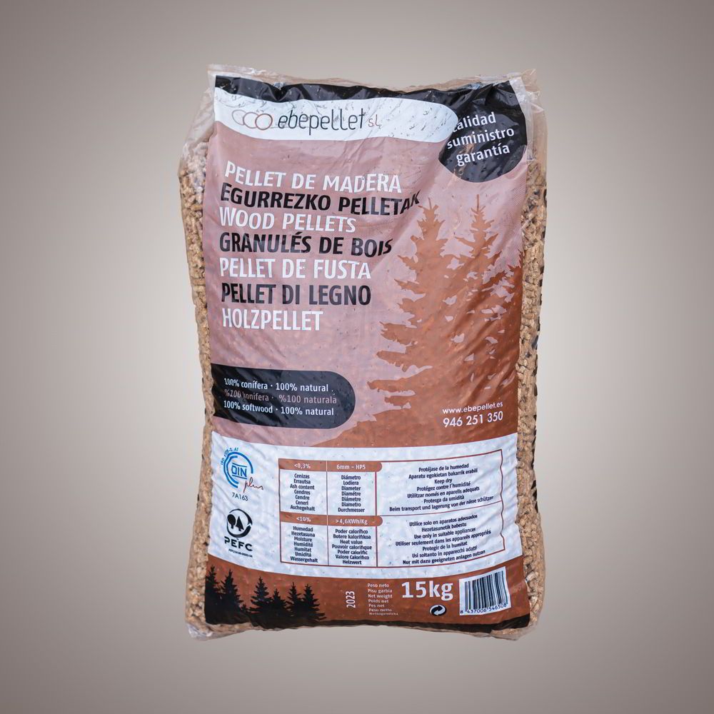 Saco pellets DIN PLUS Ebepellet 15 Kg