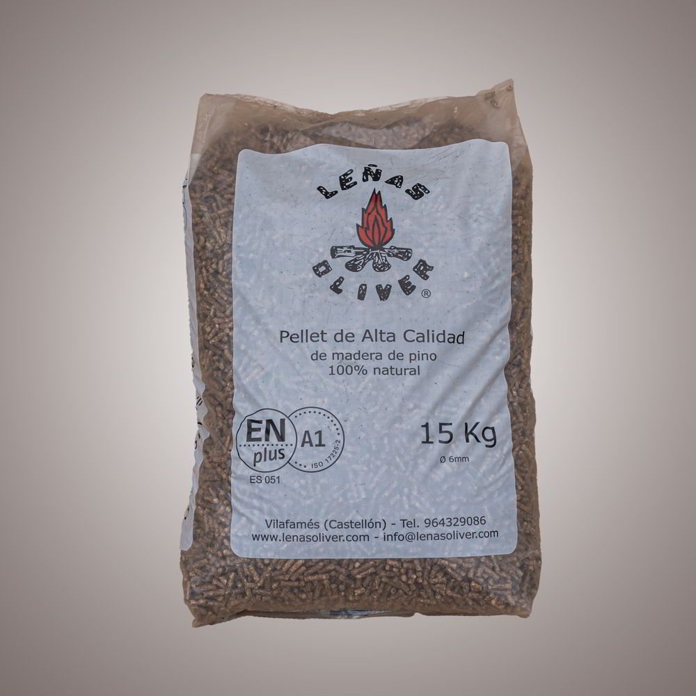 Saco Pellets EN PLUS A1 Leñas Oliver 15 Kg